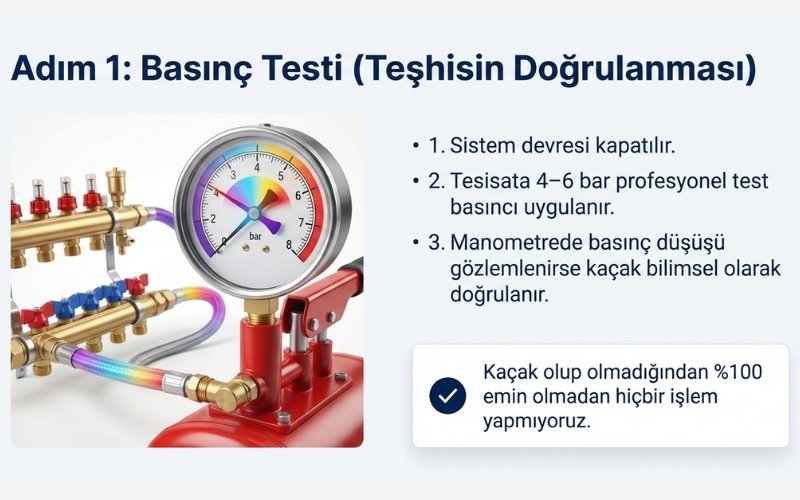 Yerden Isıtma Su Kaçağı Nasıl Bulunur? 5 Basınç Testi (Bar Kontrolü)