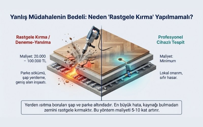 Yerden Isıtma Su Kaçağı Nasıl Bulunur? 8 En Büyük Hata Rastgele Kırma