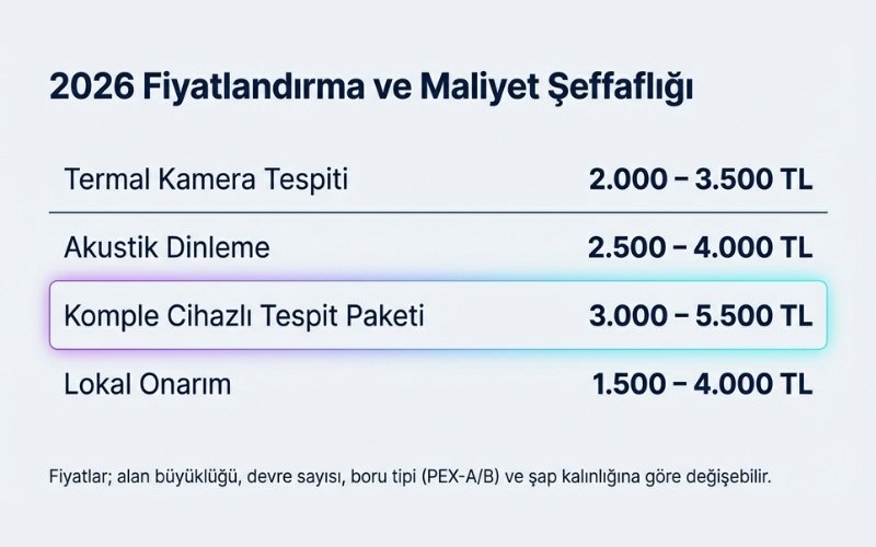 Yerden Isıtma Su Kaçağı Nasıl Bulunur? 10 Yerden Isıtma Kaçak Tespit Fiyatları 2026